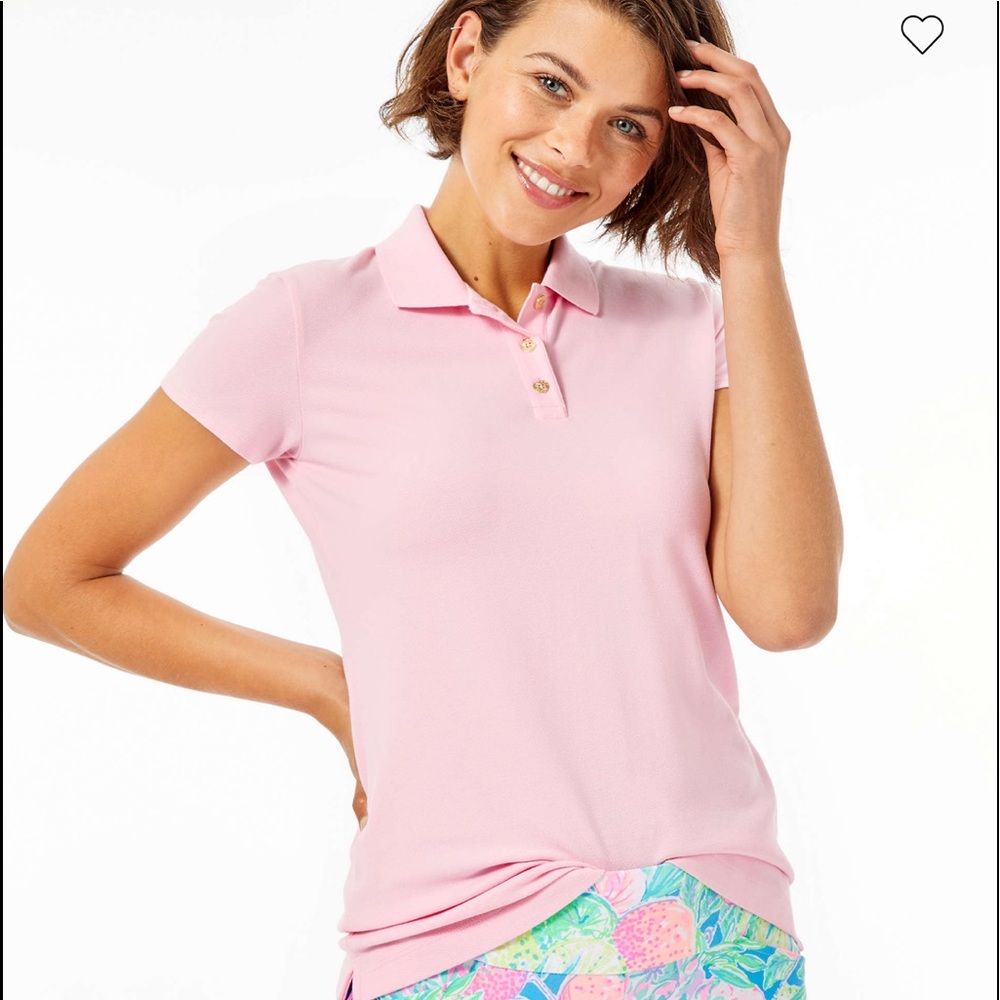 Lilly Pulitzer “Pink Tropics” Polo Top